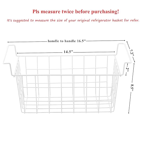 17.5 Inch Metal Wire Freezer Organizer Bins 2Pcs N164