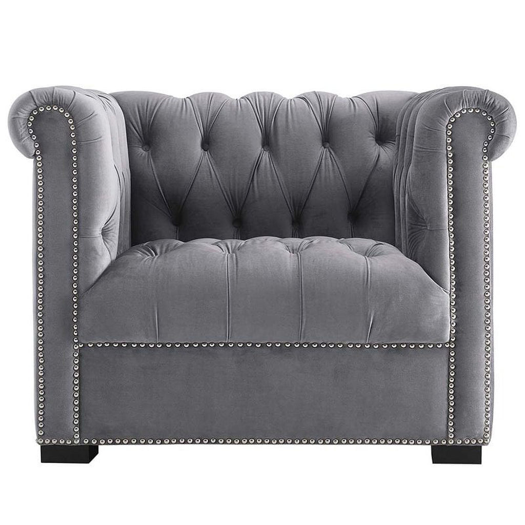 Gray Velvet Accent Chair K991873