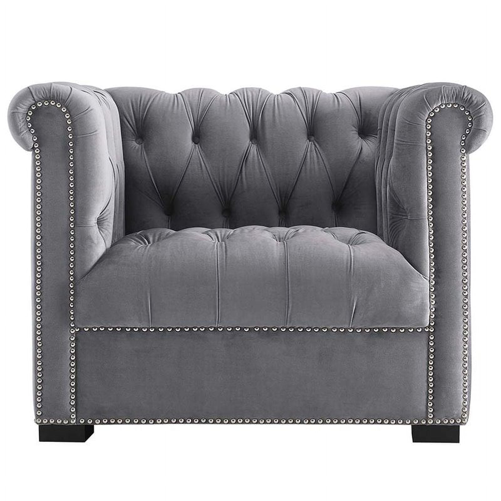 Gray Velvet Accent Chair K991873