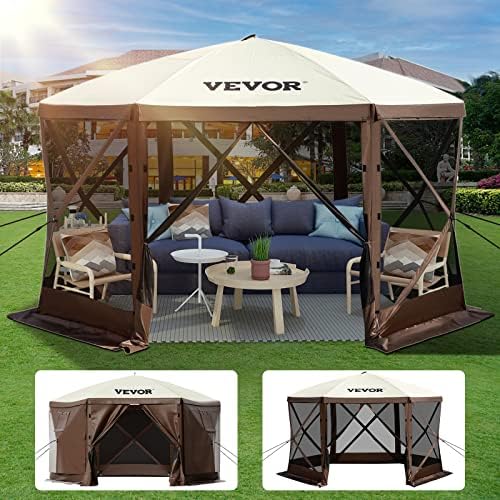 10x10ft Pop Up Gazebo Tent with Mosquito Netting S198626