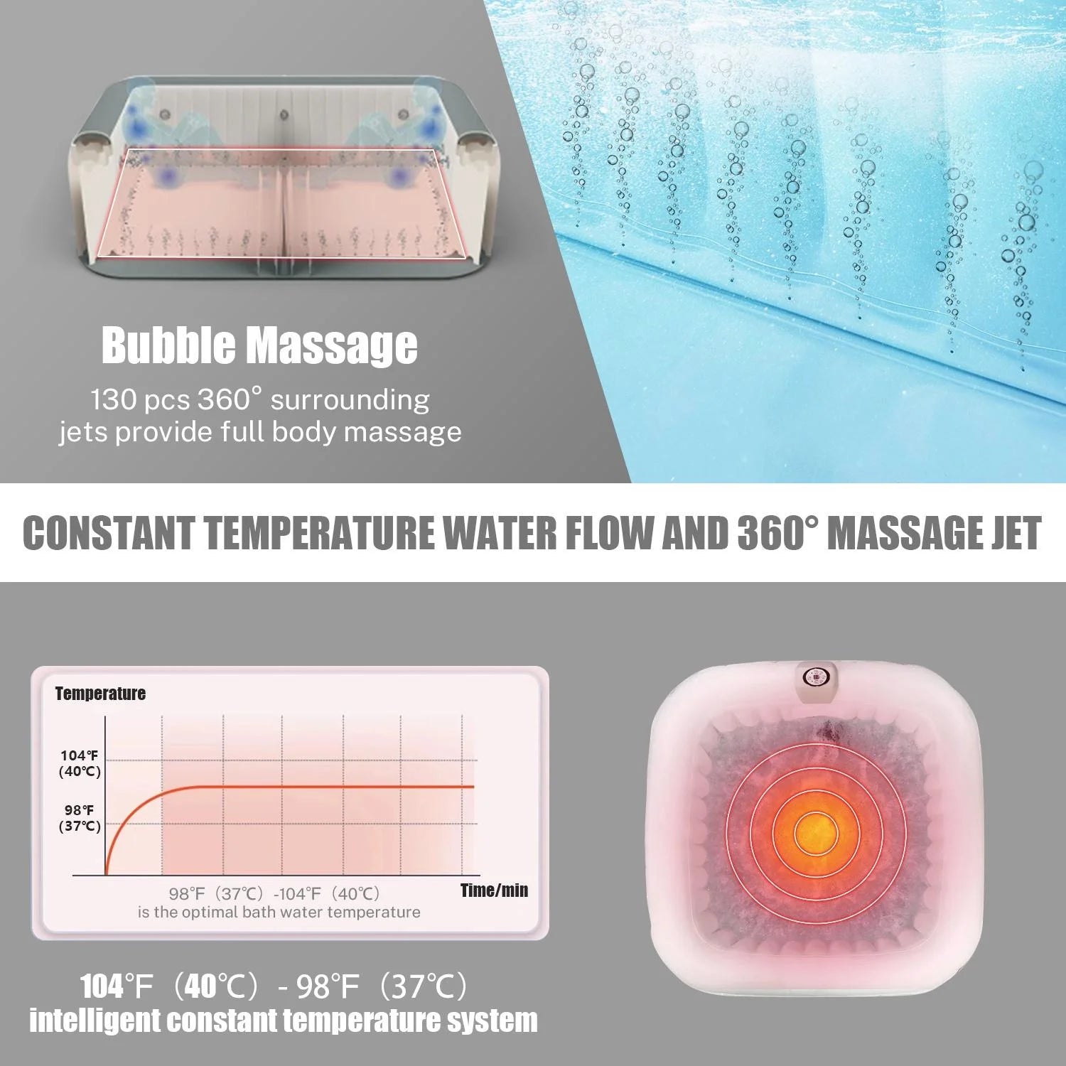 Inflatable Hot Tub with Lockable Cover Z90418