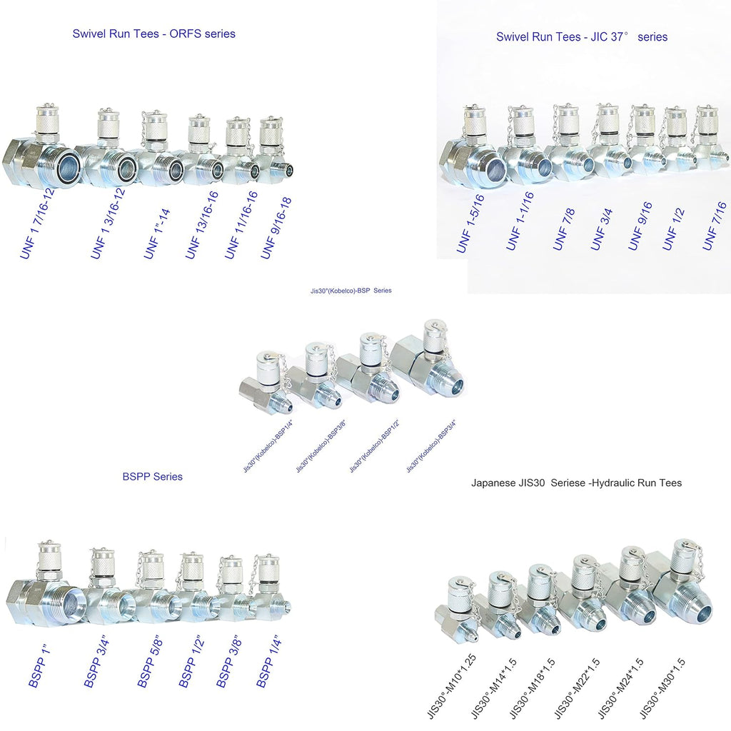 Hydraulic Pressure Test Coupling Kit, Pressure Gauges Set, Test Hose, BSPP ORFS JIC Hydraulic Swivel Run Tees Set Repair Tools X278