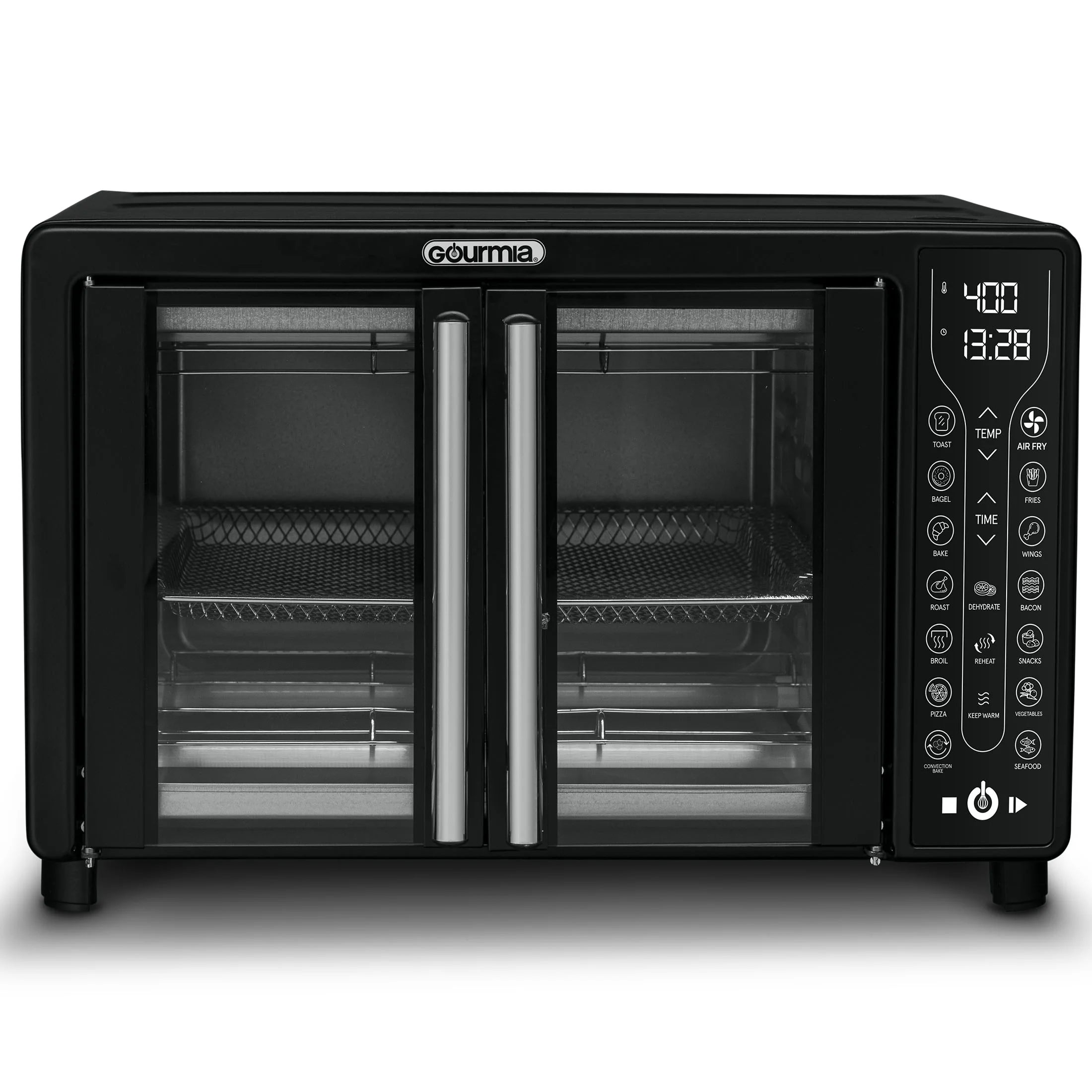 Black Digital French Door Air Fryer Toaster Oven Q4837