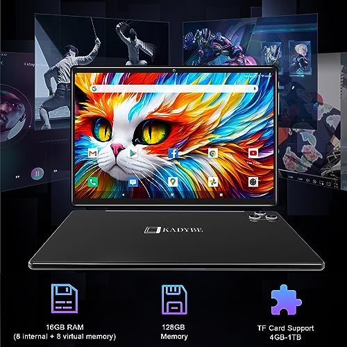 Android 13 Tablet 10 Inch 128GB ROM 16GB RAM 2 In 1 with Keyboard Octa-Core 13MP Camera FHD IPS Display A388