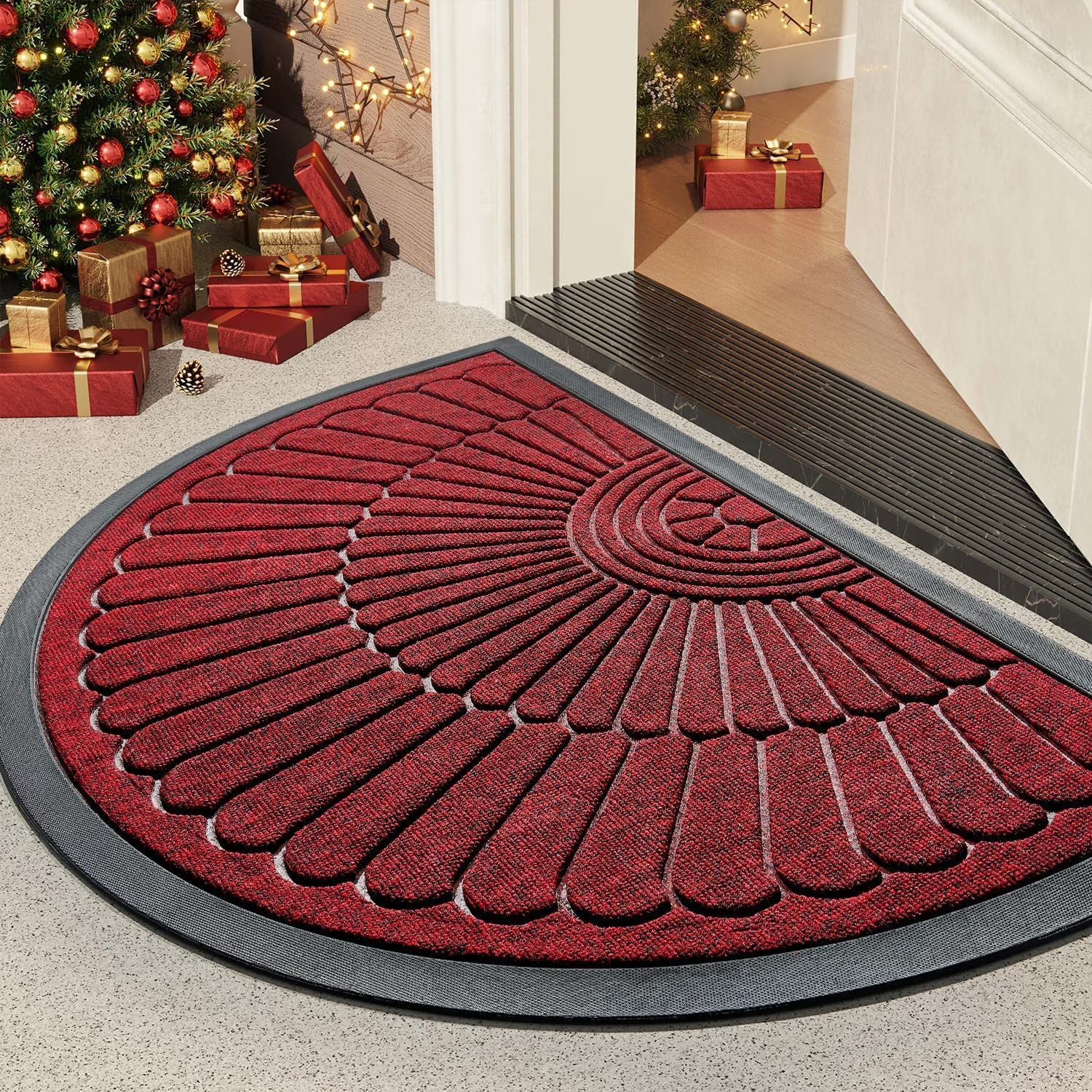 Red 24”x47” Durable Rubber Non Slip Door Mat I313244