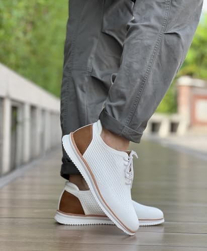 Men's Dress Sneakers Casual Walking Shoes Oxfords Mesh Comfortable Lightweight Breathable Lace-Up X287