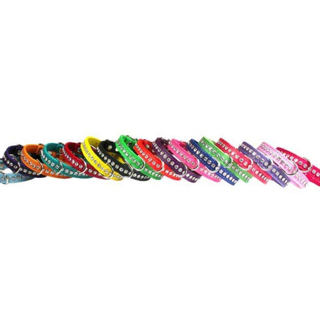 Leather Crystal Dog Collar Z799840