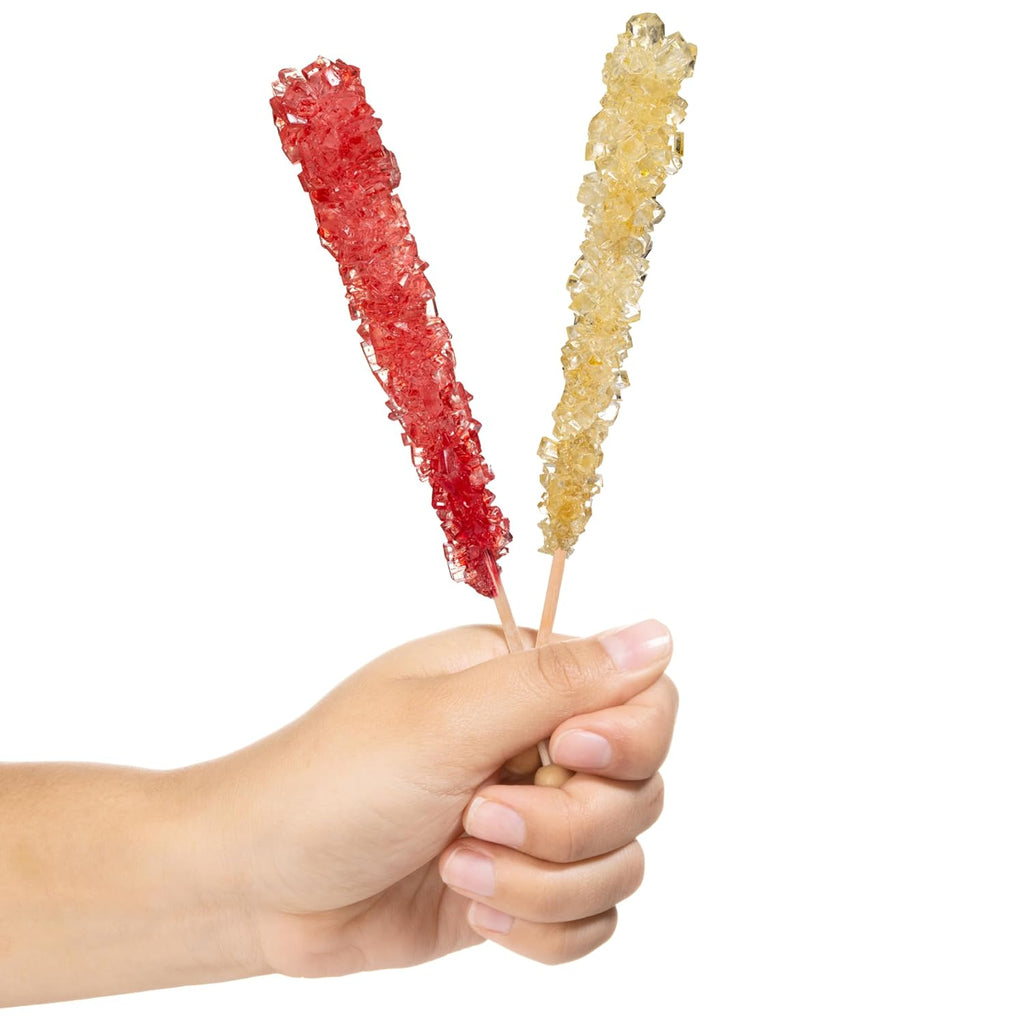 24 Individually Wrapped Gold and Red Rock Candy Sugar Sticks M387999