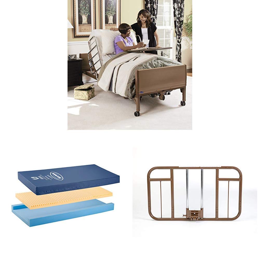 Full-Electric Hospital Bed with Innerspring Mattress and Full Bed Rails U364898
