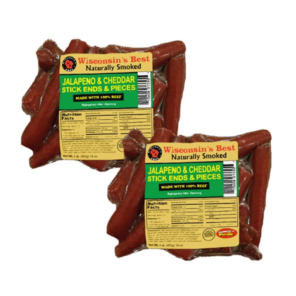 100% Beef Meat Snacks - JALAPENO CHEDDAR CHEESE Snack Stick Pack, 2 lbs. (2-16 oz. Packages) X611714
