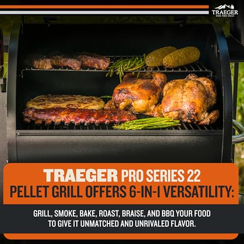 Bronze Wood Pellet Grill & Smoker, 572 sq. in. Grilling Capacity, 18LB Hopper S8621