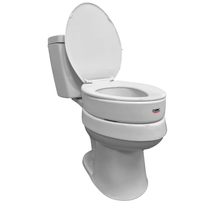 Raised Toilet Seat, White, 300 lb Capacity Q69347