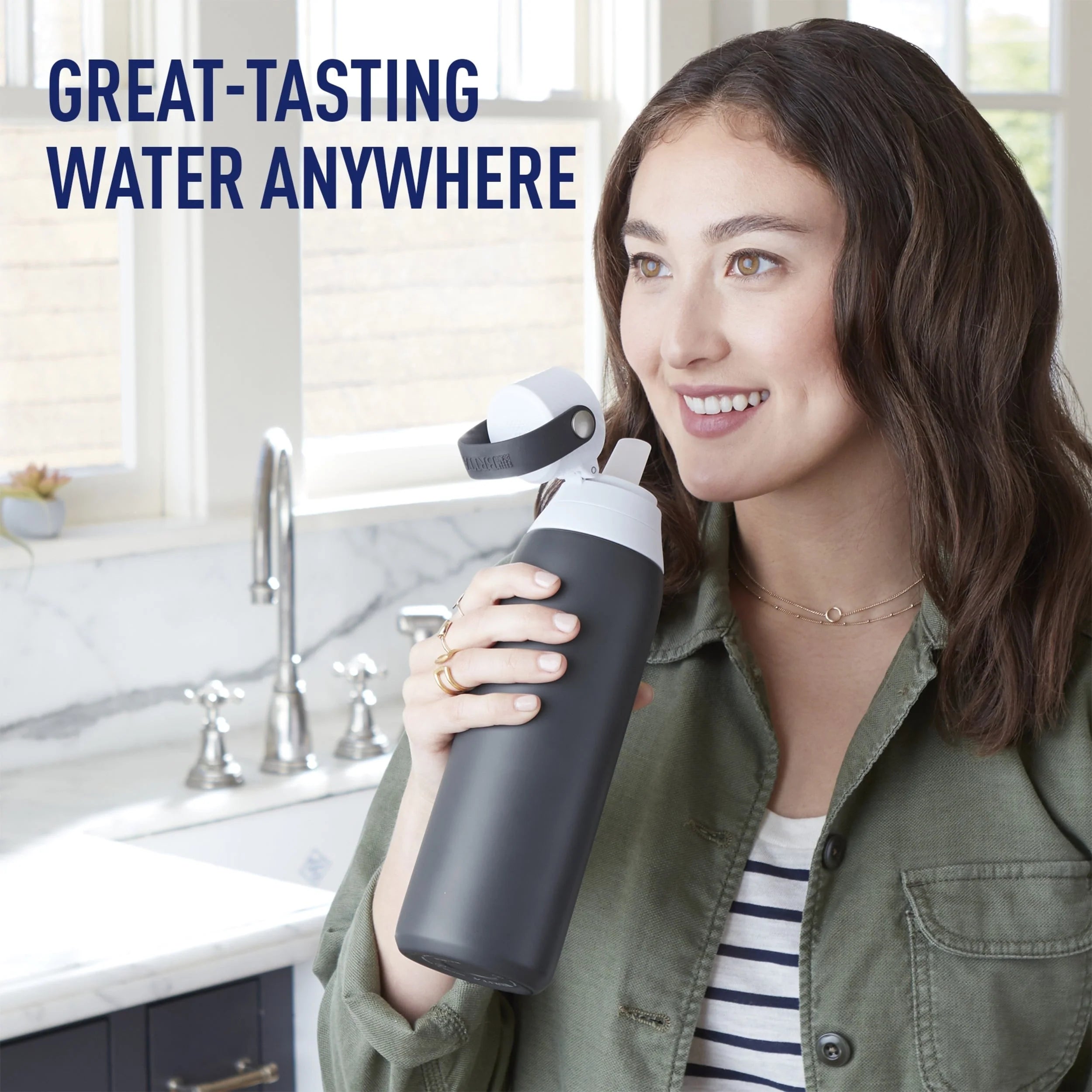 20 oz Stainless Steel Insulated Water Bottle with Straw M399751