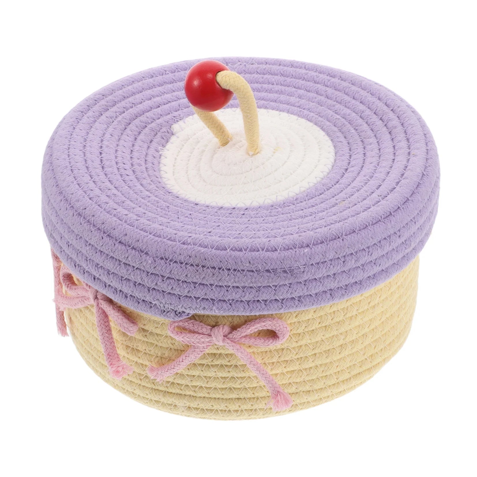 Woven Cotton Rope Basket With Lid H38975