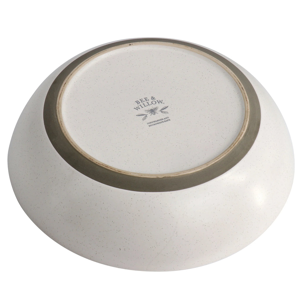 10 Inch Stoneware Serving Bowl in White Speckle L28573