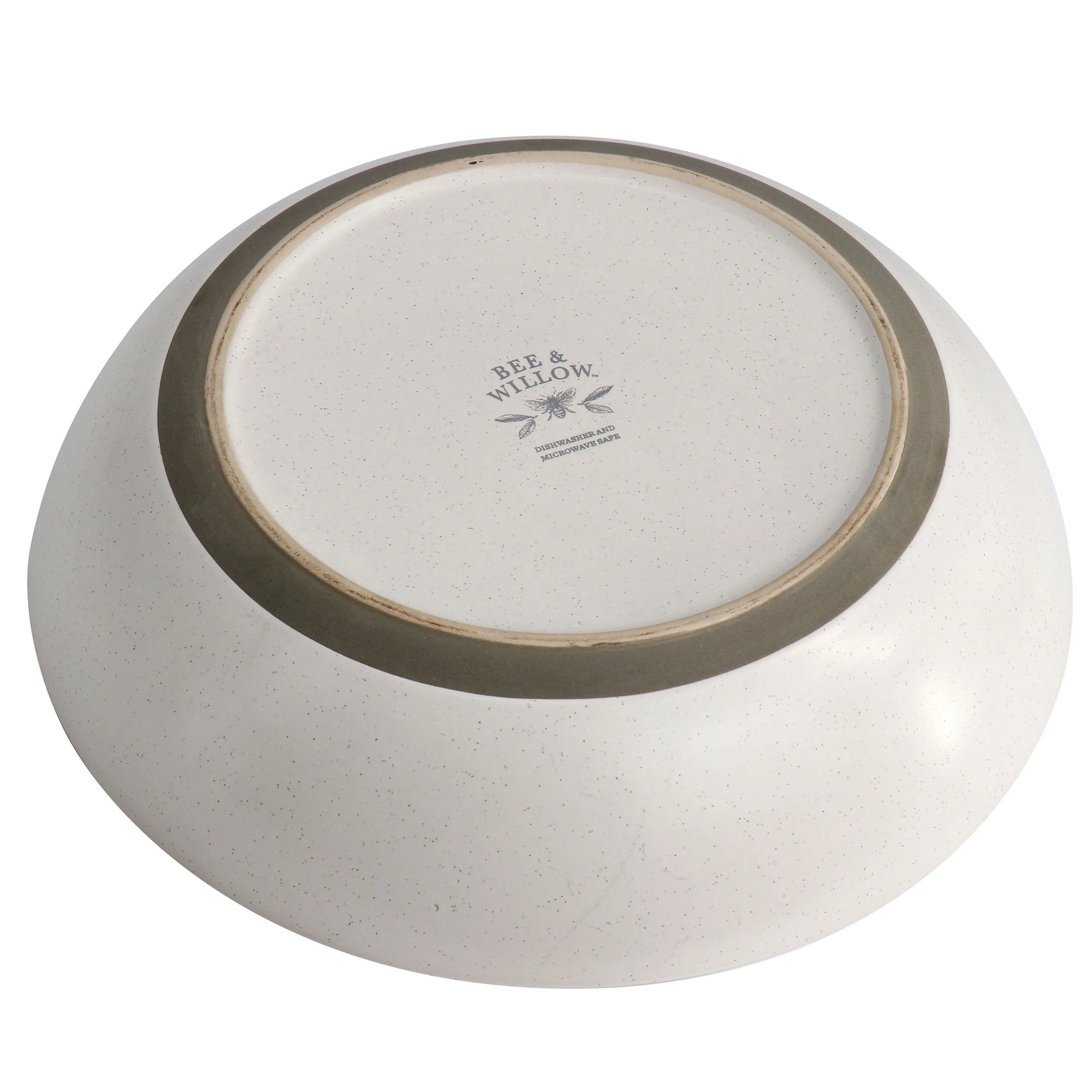 10 Inch Stoneware Serving Bowl in White Speckle L28573