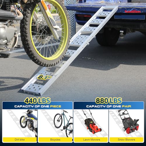 6'L x 8.1" W 440 lbs Capacity Aluminum Folding Loading Ramp C643