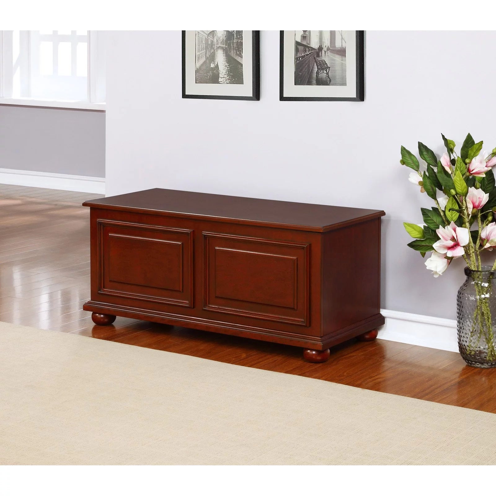 Traditional Cedar Storage Chest, Rich Cherry Finish C1289