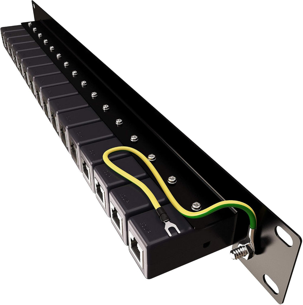 16 Port PoE+ Gigabit Ethernet Surge Protector 1U RackMount U33431