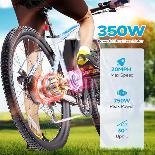 350W 26" 21 Speed Electric Bike with Dual Disc Brake B153657
