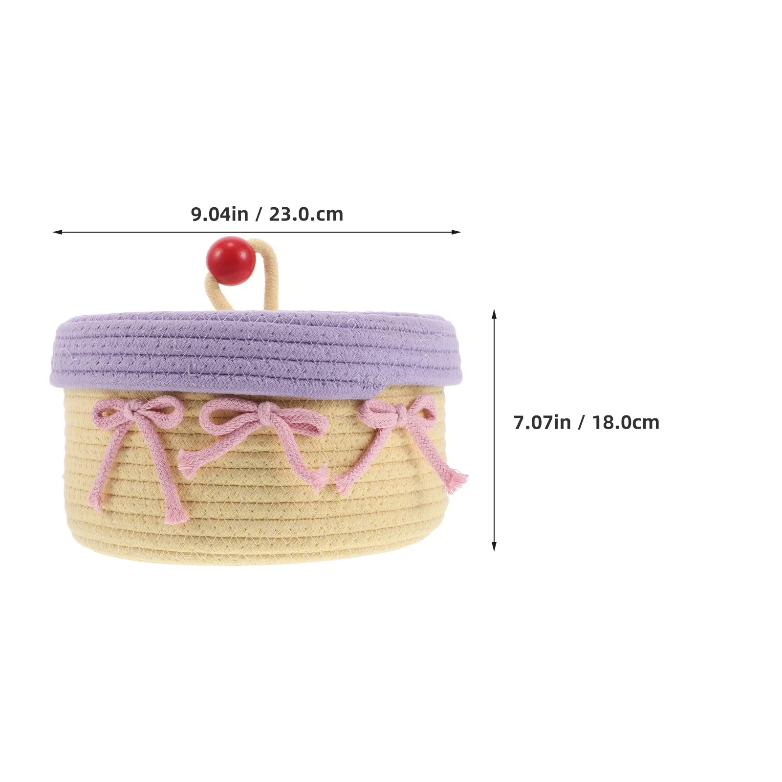 Woven Cotton Rope Basket With Lid H38975