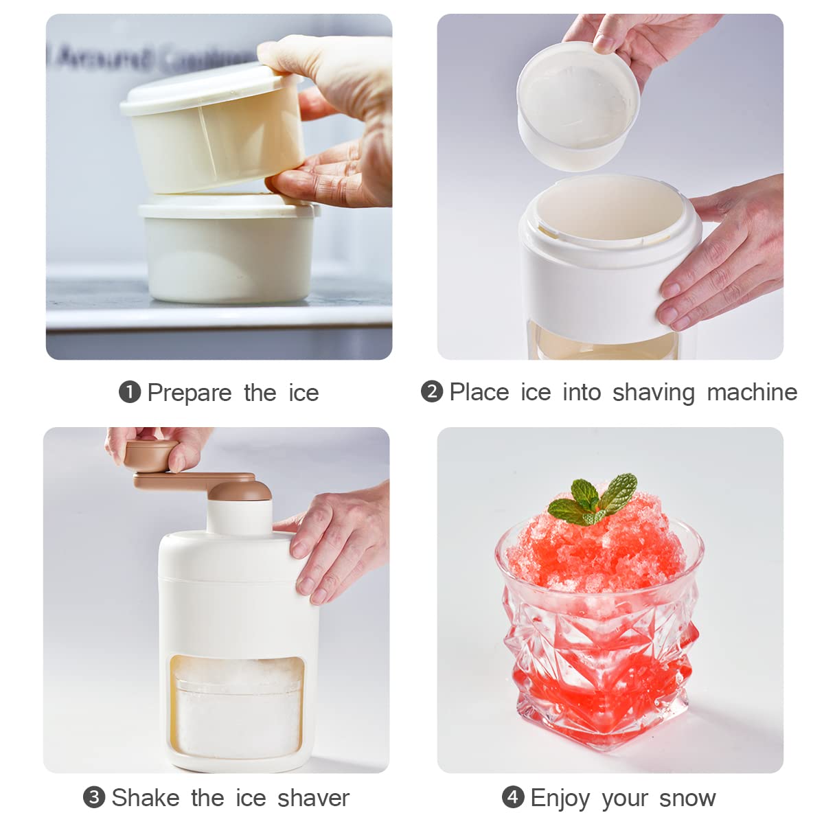 Portable Shaved Ice Machine with Cube Trays E8928