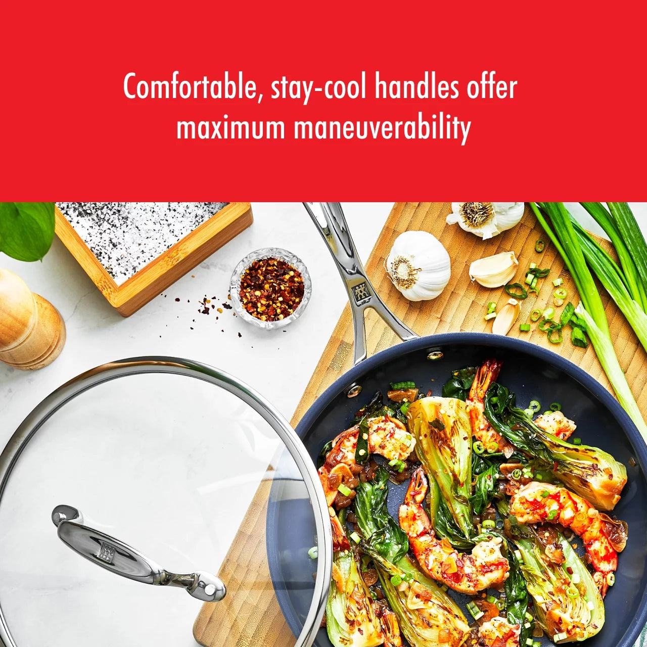 Stainless Steel Ceramic Nonstick Fry Pan with Lid J1620