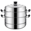 1pc Stainless Steel Three Layers Steamer Pot X69693