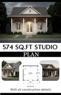 Modern Tiny Studio Plan with construction details W22038