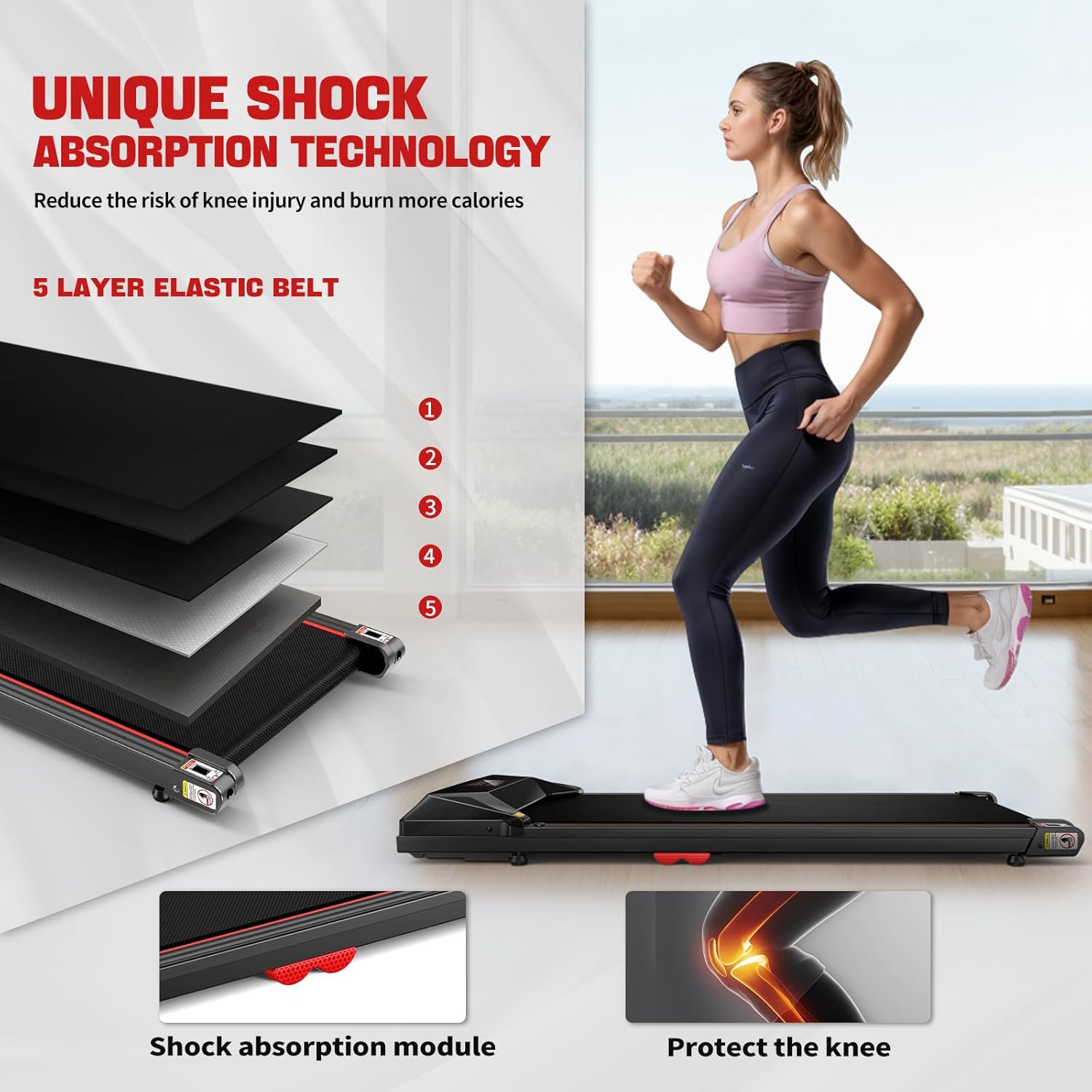 Under Desk Walking Treadmill with Silicone Cushion P53480