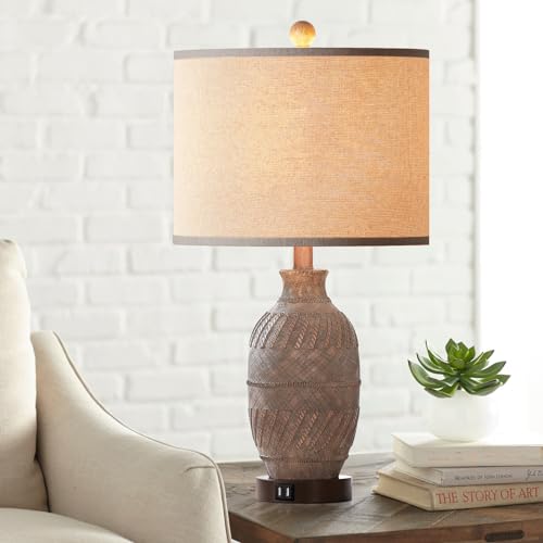 Set of 2 Dimmable Touch Control Table Lamps with USB Ports and AC Outlet F403347