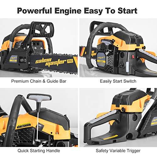 GAS Powered 62cc 2-Cycle 20-inch Chainsaw C7844