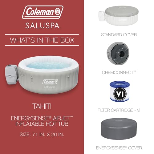 4 to 6 Person Inflatable Hot Tub with 140 AirJets and Insulated Cover G518