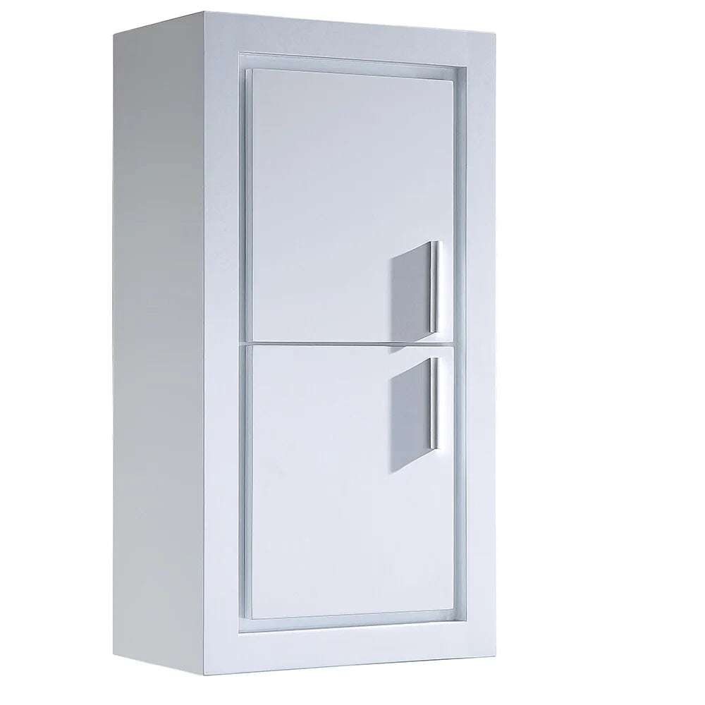 White Bathroom Linen Side Cabinet with 2 Doors W21123