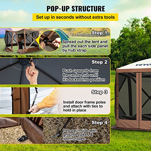 10x10ft Pop Up Gazebo Tent with Mosquito Netting S198626