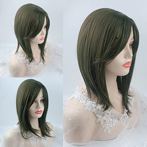 Black Brown Clip In Hair Topper With Bangs C4573