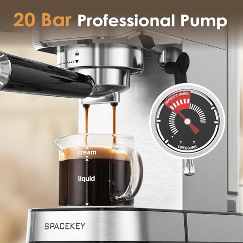 Compact Stainless Steel Espresso Machine with Milk Frother H668918