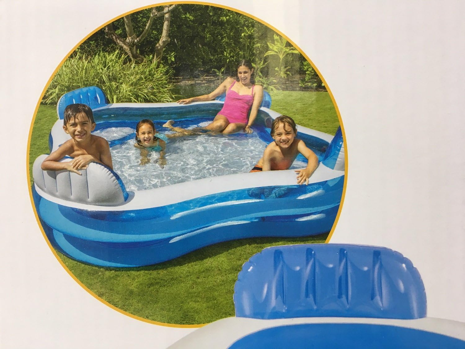 Inflatable Swimming Pool with 4 Built-in Seats T442