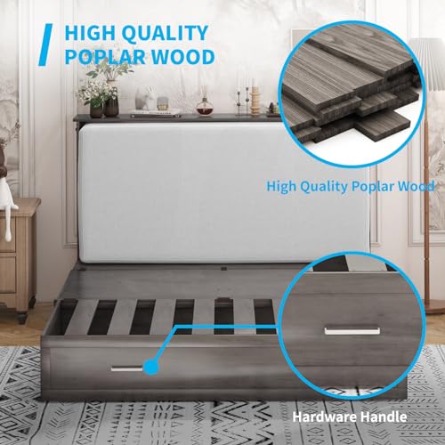 Queen Size Murphy Bed with Tri-Fold Mattress R58728