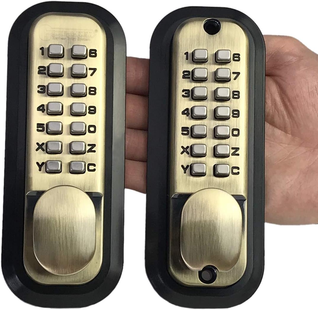 Double Keypad Mechanical Keyless Latch Door Lock Satin Chrome P2570
