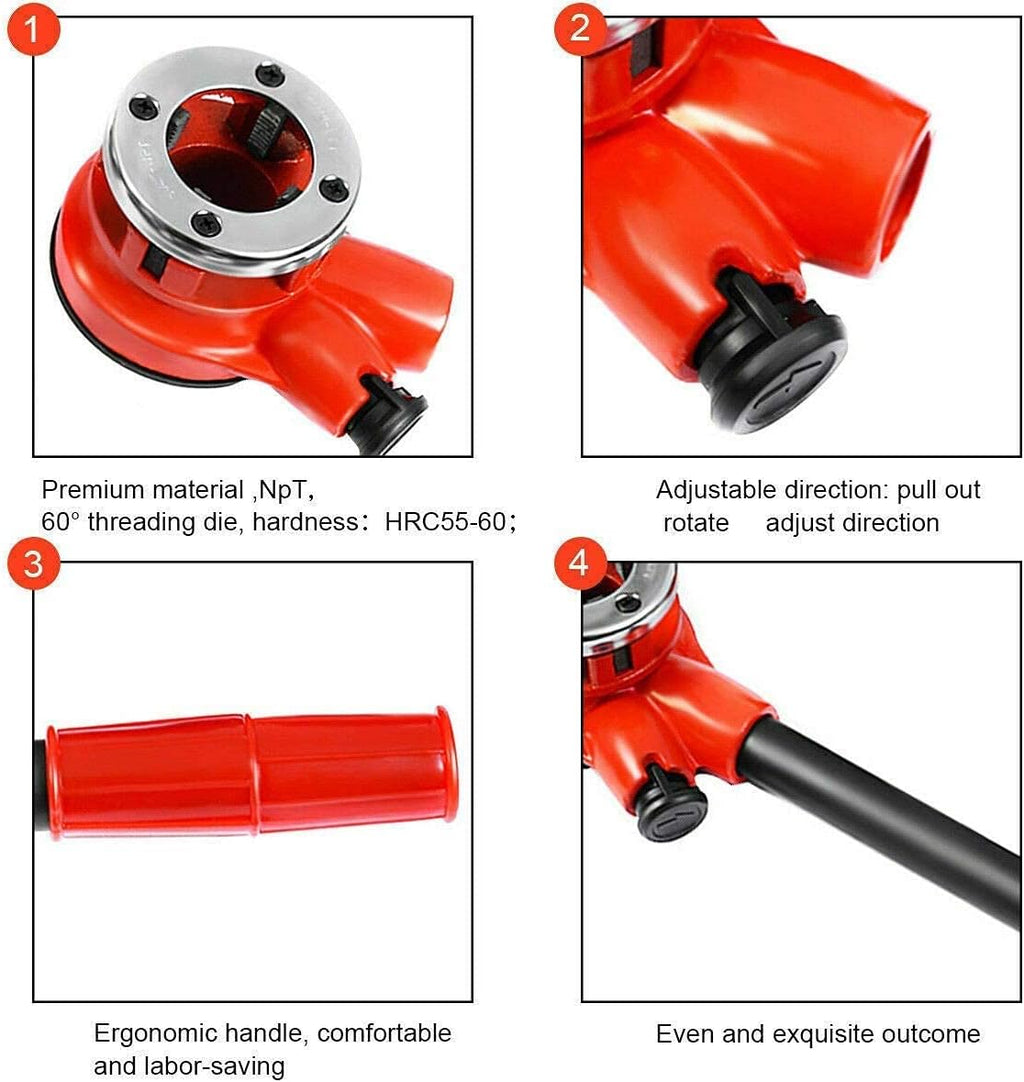 Ratchet Pipe Threader Kit with 6 Dies and Storage Case O53068