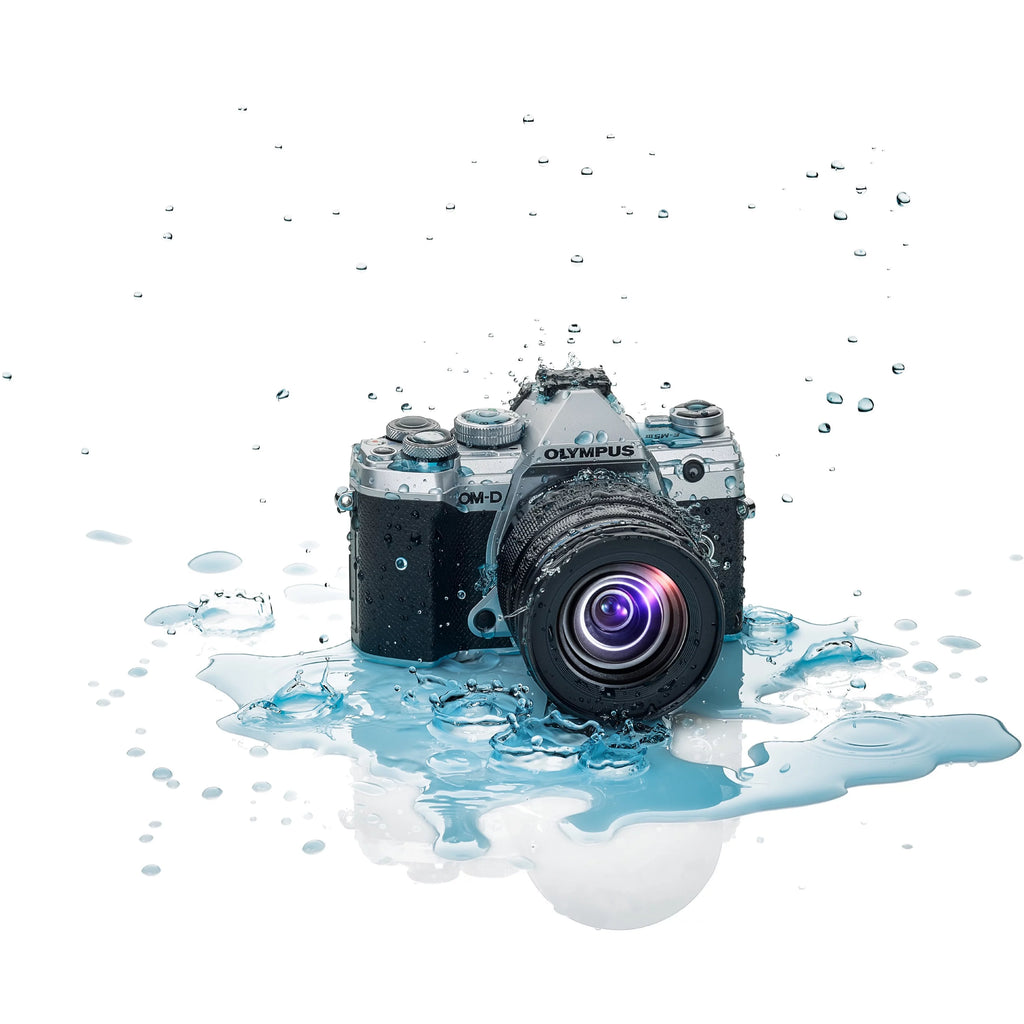 Silver Mirrorless Camera with Lens P14178