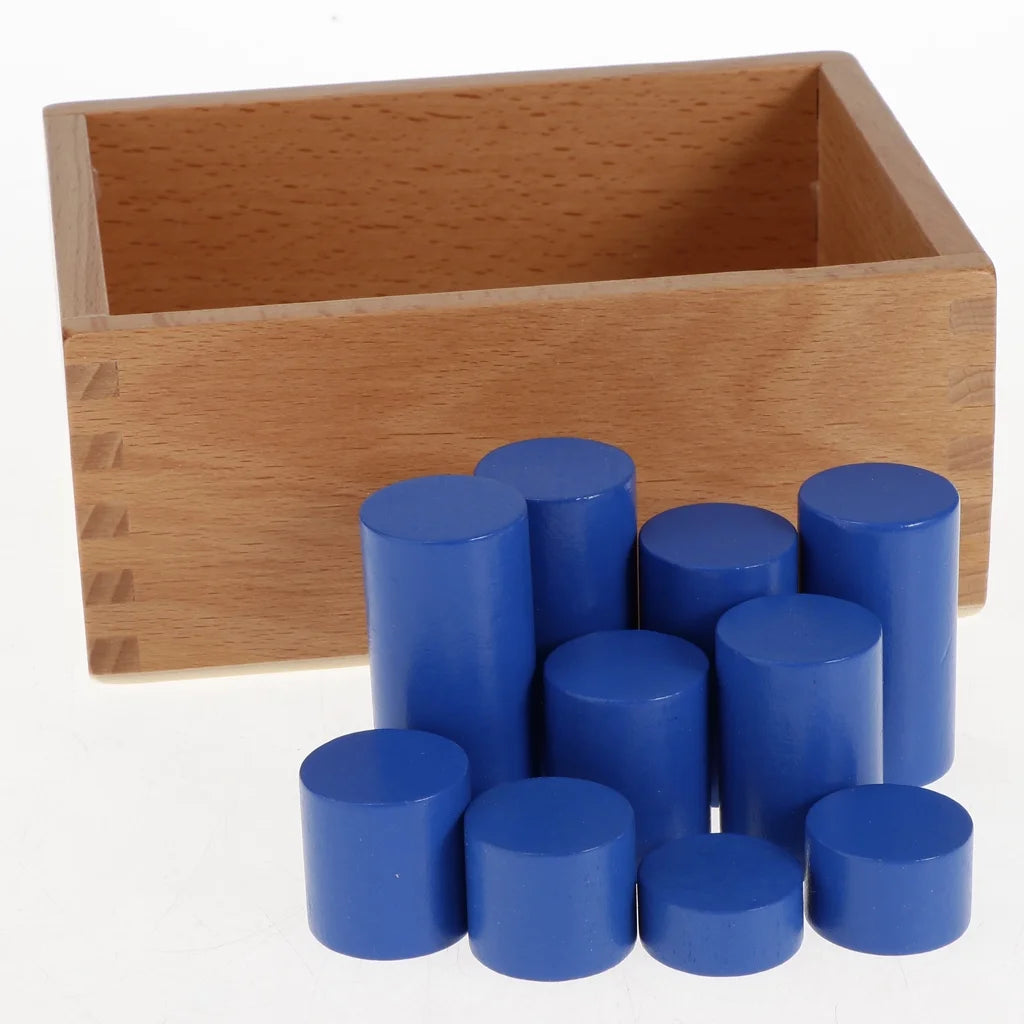 4 Sets Beechwood Montessori Knobless Cylinder Blocks Wooden Toy D600267