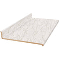 8 ft. White Laminate Countertop with Waterfall Edge in Anzio Marble with Backsplash S139