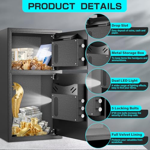 2.6 Cub Fireproof Drop Safe with Digital Touch Screen Keypad L4915