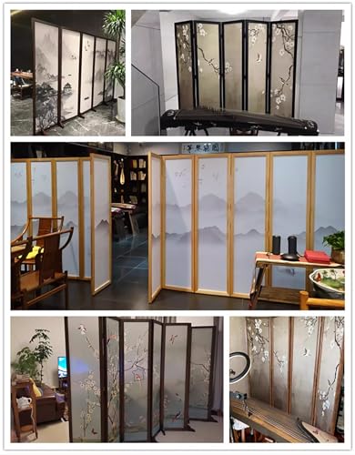 6 Panel Walnut Wood Room Divider P143096