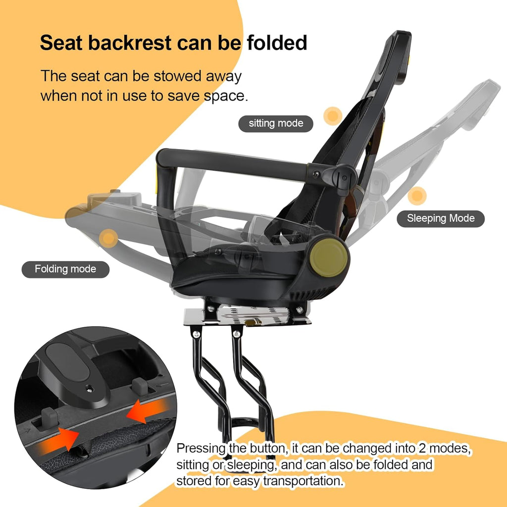 Rear Child Bike Seat with Adjustable Backrest C2552
