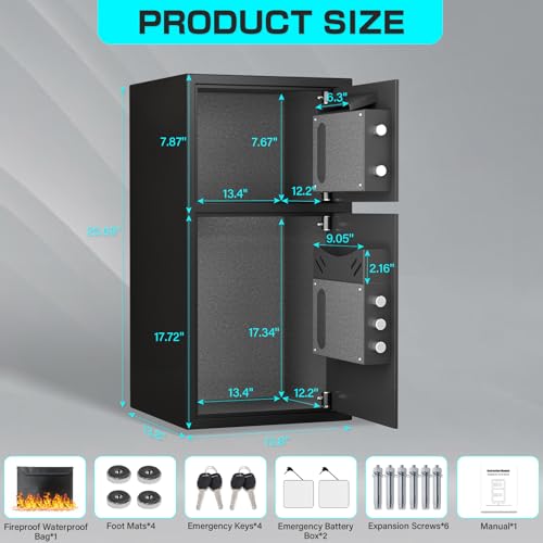 2.6 Cub Fireproof Drop Safe with Digital Touch Screen Keypad L4915