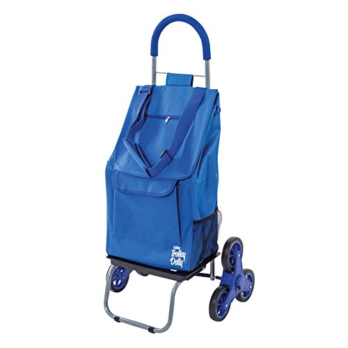 Blue Folding Grocery Cart with 3 Wheels R6036