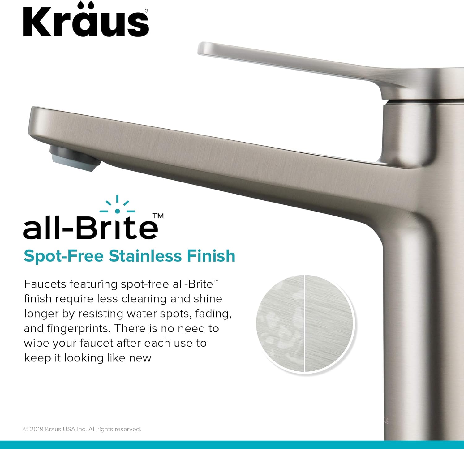Single Handle Basin Bathroom Faucet in Spot Free Stainless Steel Q217